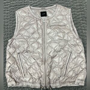 J Crew iridescent pale pink puffer vest
